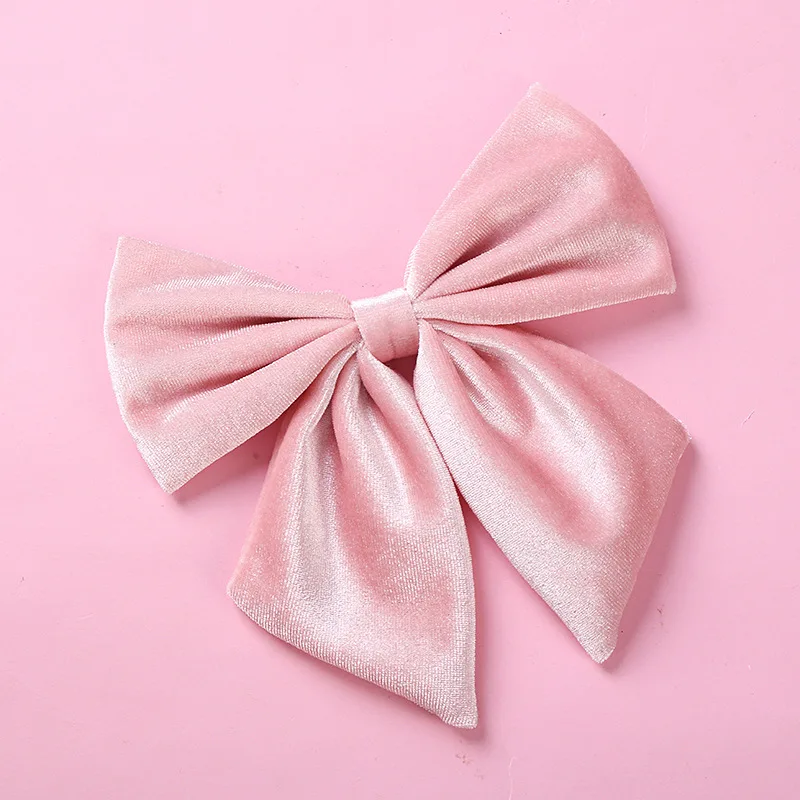 Koreanische 6 Zoll Samt Bögen Haar Clips Für Kinder Nette Weiche Band haarnadel Kinder Big Bowknot Party Hairclip Mädchen Haar zubehör – Detail 20