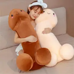 Oreiller en peluche pénis 40/60/80cm, jouet Long, doux, amusant, Simulation, jolies poupées Kawaii, cadeau pour petite amie