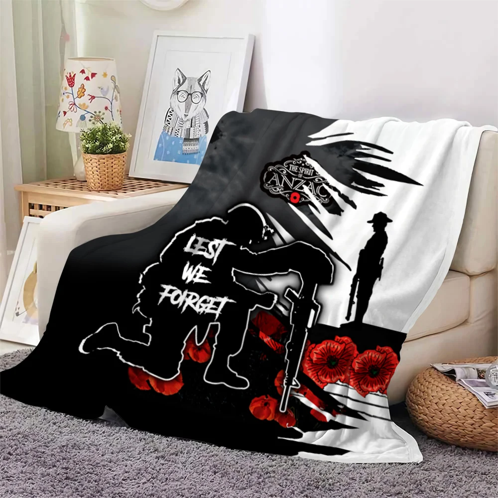 CLOOCL Anzac Day Lest We Forget Flannel Blankets Printed Bed Home Decorate Sofa Hiking Picnic Office Nap Blankets Drop Shipping