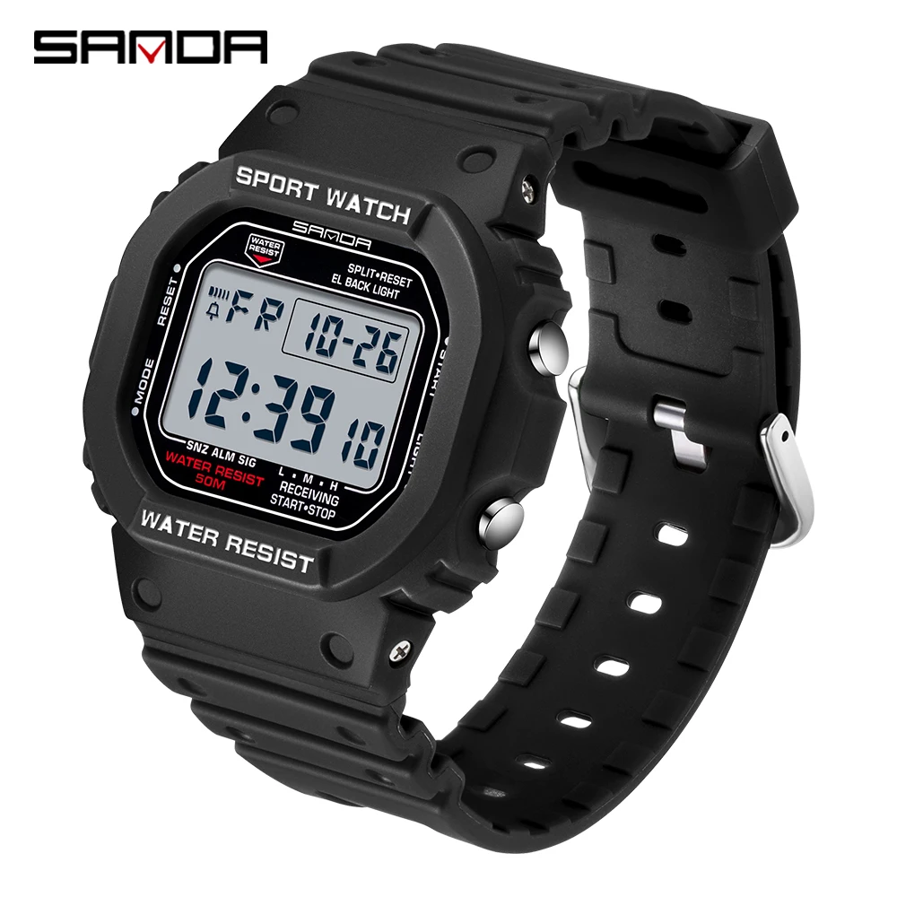 Sanda Digital Watch for Men Waterproof Sport Clock 2021 Fashion Army Electronic Wristwatch Luxury Unisex Hand Table for Student