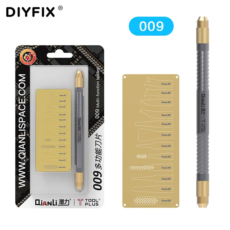 Qianli 008 009 di Rimozione della Colla Knief Chip IC BGA NAND CPU Bordo Raschiante Colla Pala Nero Colla Sgommatura Pulizia Coltelli repairTool