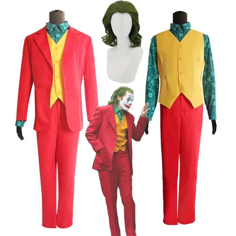 

Joker Origin Movie Horror Horror Clown Halloween Party Costume Clown Wig Cosplay Green Synthetic Hair Free Shipping