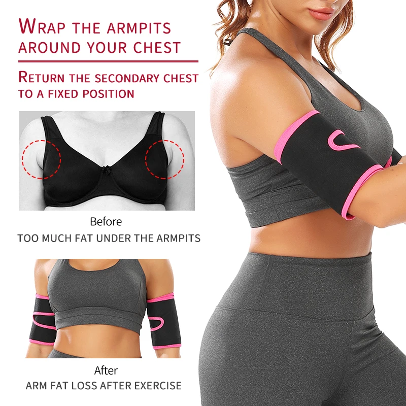 Women Arm Shaper Sauna Sweat Arm Trimmers Compression Bands Slimming Sheath Workout Arms Trainer Fat-Burn Slimmer Wrap Sleeves