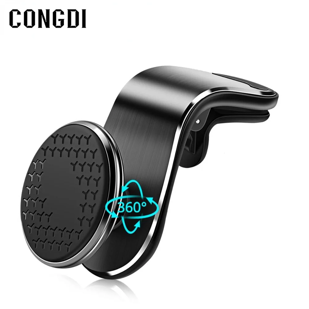 

Автомобильный магнитный держатель для телефона, подставка с зажимом 360, металлический магнитный держатель с креплением на вентиляционное отверстие, автомобильный держатель для Xiaomi iphone 12 Sansung