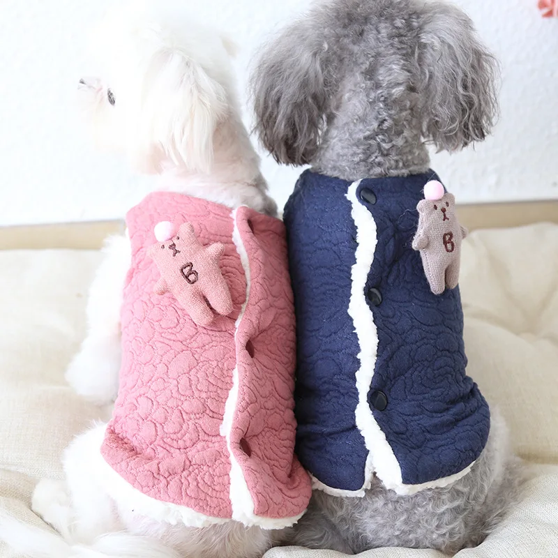 

Bear Pet Dog Clothes Winter Waistcoat Dog Hoodies Dog Pajamas Thick Coats Clothing For Dogs Cat Teddy Chihuahua