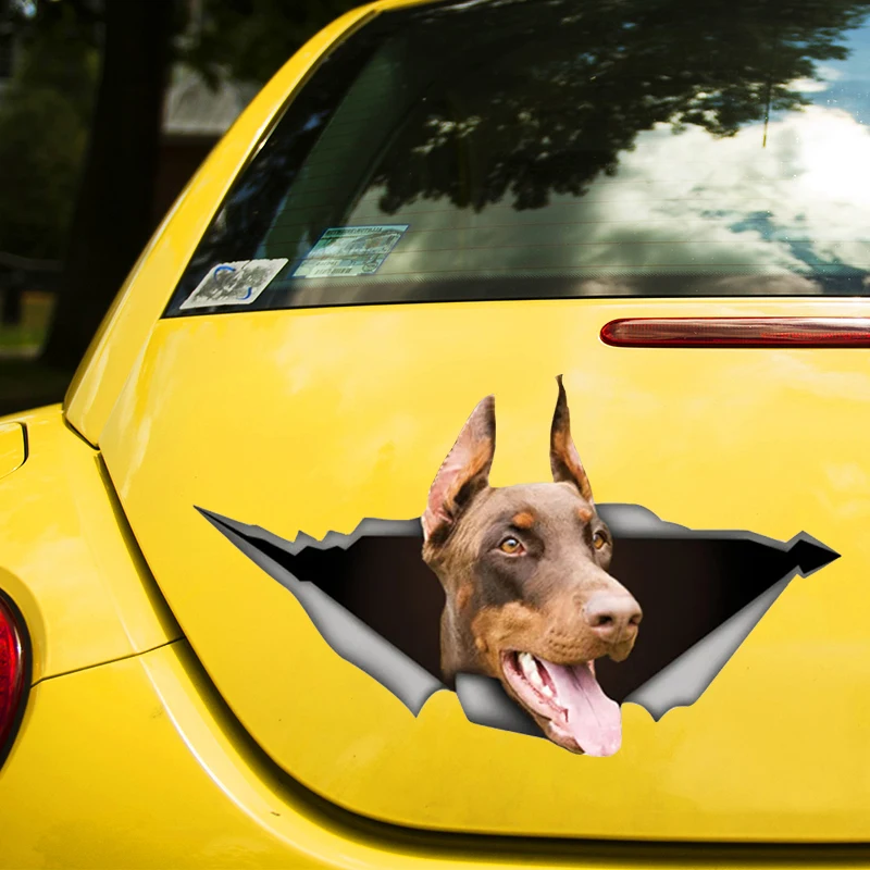 

Brown Doberman Dog 3D Decal Funny Car Sticker Waterproof Auto Decors on Bumper Rear Window Laptop Choose Size #S60469