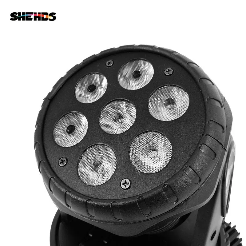 New 7x18W LED Moving Head Light RGBWPA 6in1 DMX Wash Light For DJ Club Stage Projector Disco 12/16CH