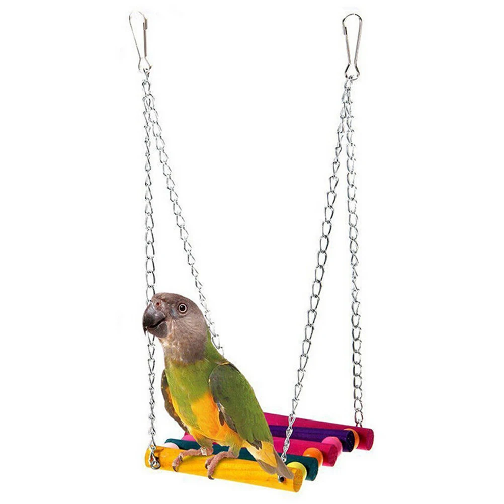 1 pz vendita calda Pet uccello pappagallo giocattoli Parakeet Budgie Cockatiel gabbia amaca altalena giocattolo appeso giocattoli da masticare per