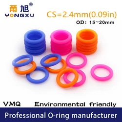 20PCS/Lot Colorful Silicon Rubber O-Ring VMQ Thickness CS2.4mm OD15/16/17/18/19/20*2.4mm O Ring Seal Rubber Gasket Ring