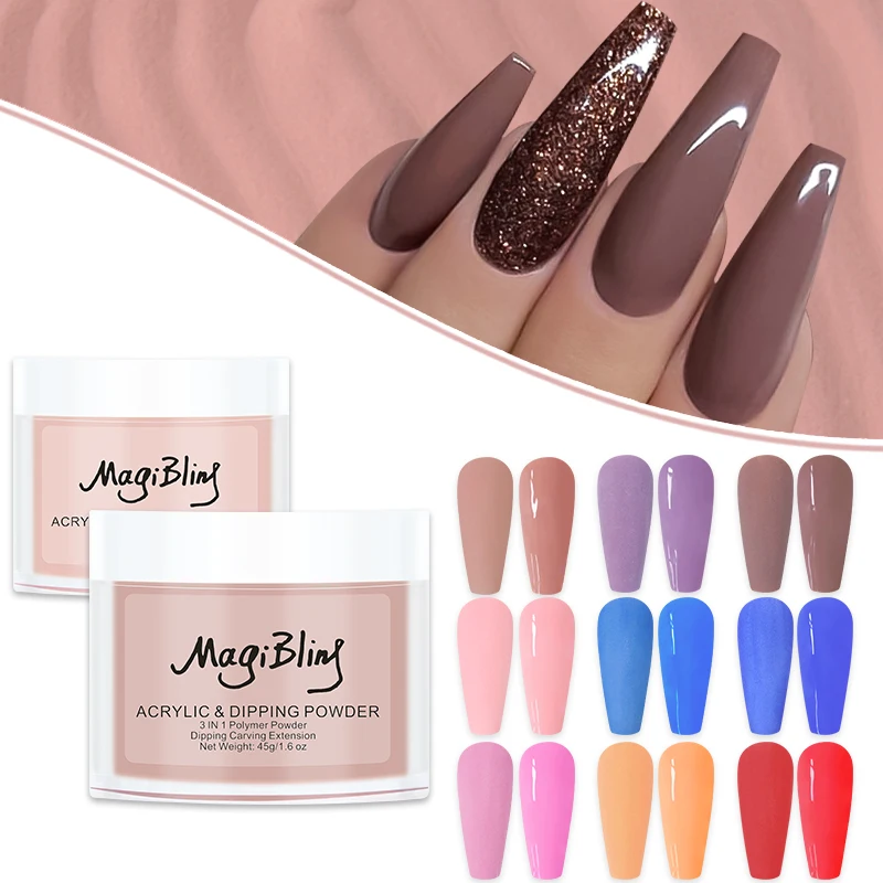 45g Großes Acrylpulver Rot Braun Farbe Nagelverlängerung Spitze Gravur 3D Muster Staubpulver Maniküre Professionelles Nagelzubehör – Detail 3