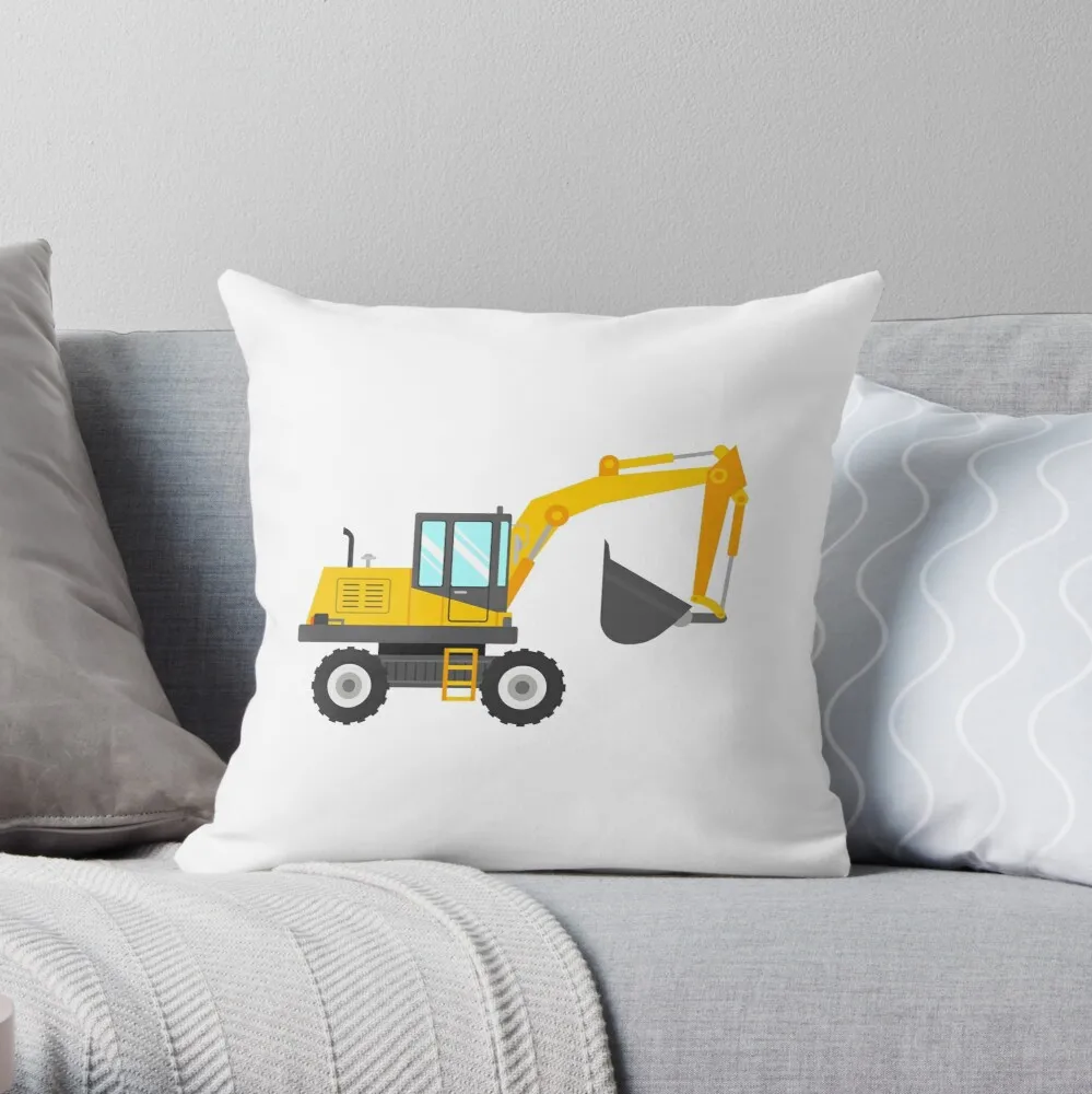 Cute Excavator for Kids Throw Pillow Pillowcase Cushion Cover Home Decorative Sofa Pillow Cover Cushion Cover 40x40cm 45x45cm