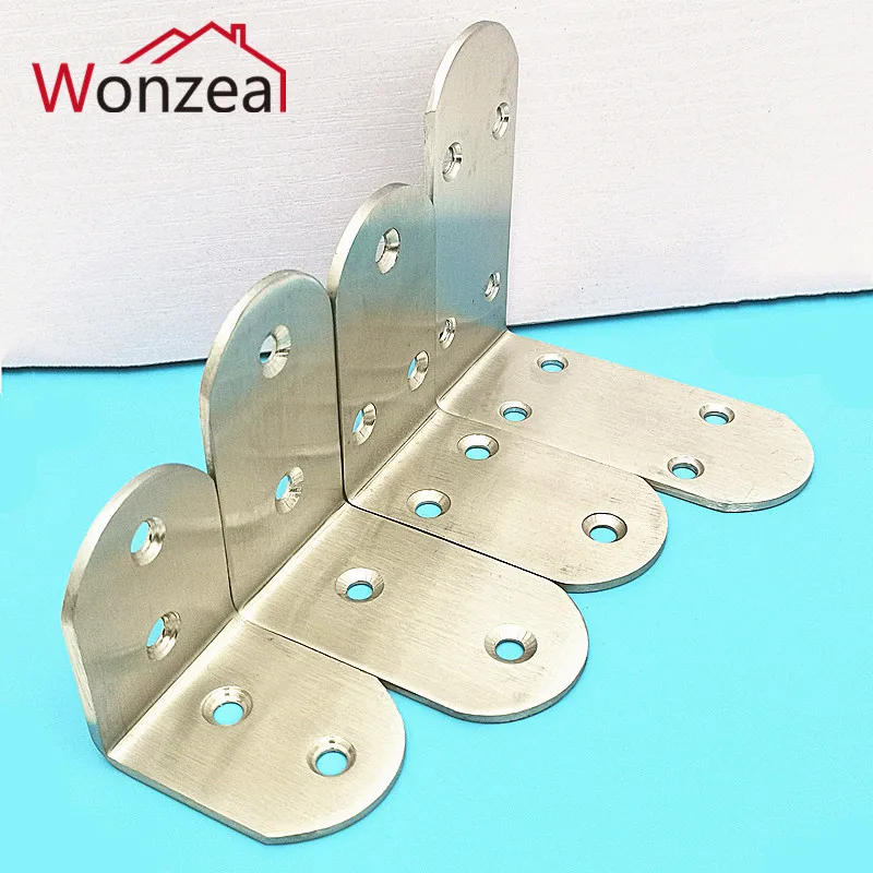 Di spessore 2.5 millimetri/3 millimetri Pratiche In Acciaio Inox Angolo Staffe L Forma Comune di Fissaggio Angolo Staffe Per Mobili Per La Casa 1 PCS