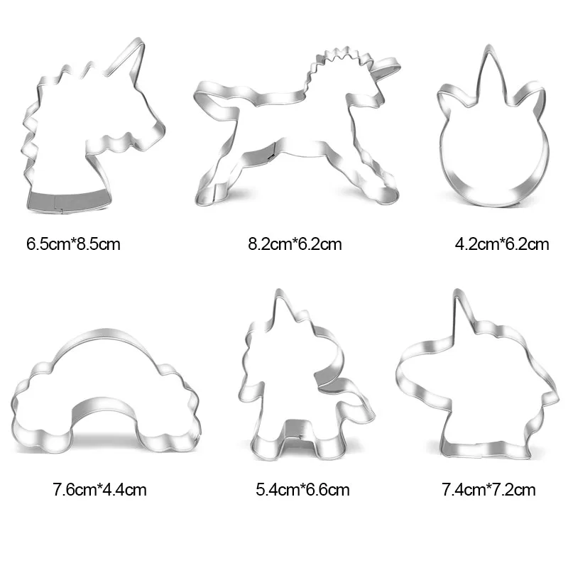 Cartoon Unicorn Cookie Cutter Mould Stainless Steel Fondant Cake Biscuit Mold Baking Tools Unicorn Birthday Party Decorations