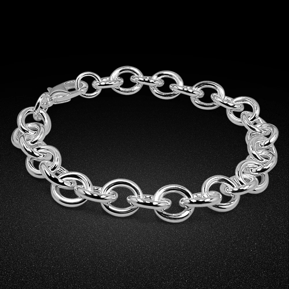 Einfacher Stil 925 Sterling Silber Armband für Frauen Männer Weizen Armband winzigen Kreis Armband Geburtstags geschenk für beste Freunde