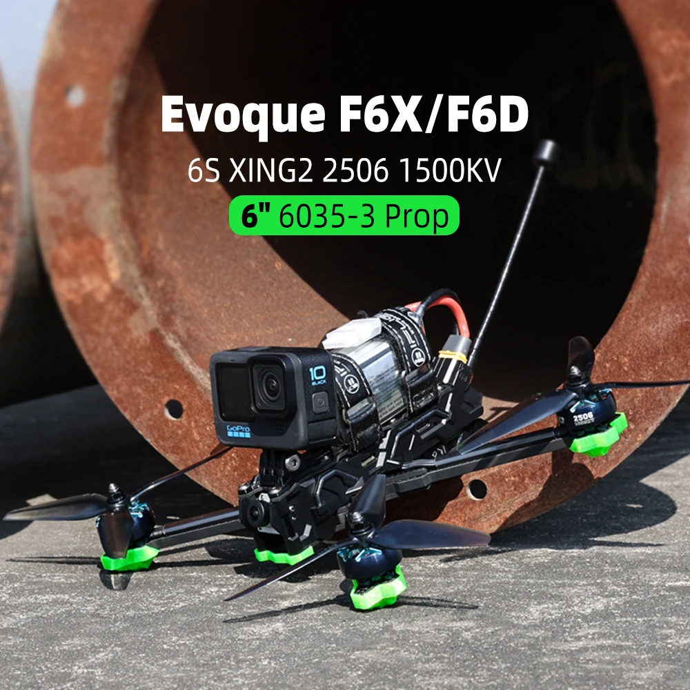 iFlight Nazgul Evoque F6 HD 6inch 6S FPV Drone BNF F6X （Squashed-X or DC Geometry） with DJI Camera Vista HD System for FPV