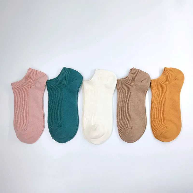 Calcetines coloridos a rayas para mujer, medias informales transpirables, 5 pares