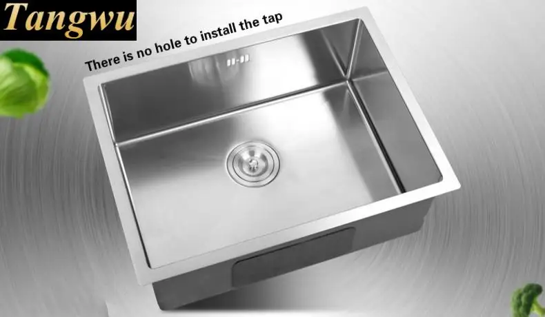 Free shipping  kitchen sink food grade 304 stainless steel  thick hand made single slot hot selling 65x42 CM