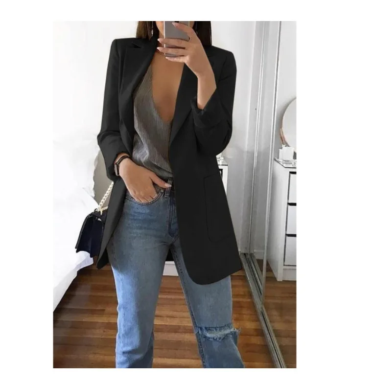 New high-quality blazerwomen\'s spring andautumn explosion style fashion lapel slim cardigan temperament largesize blazer(S--5XL)