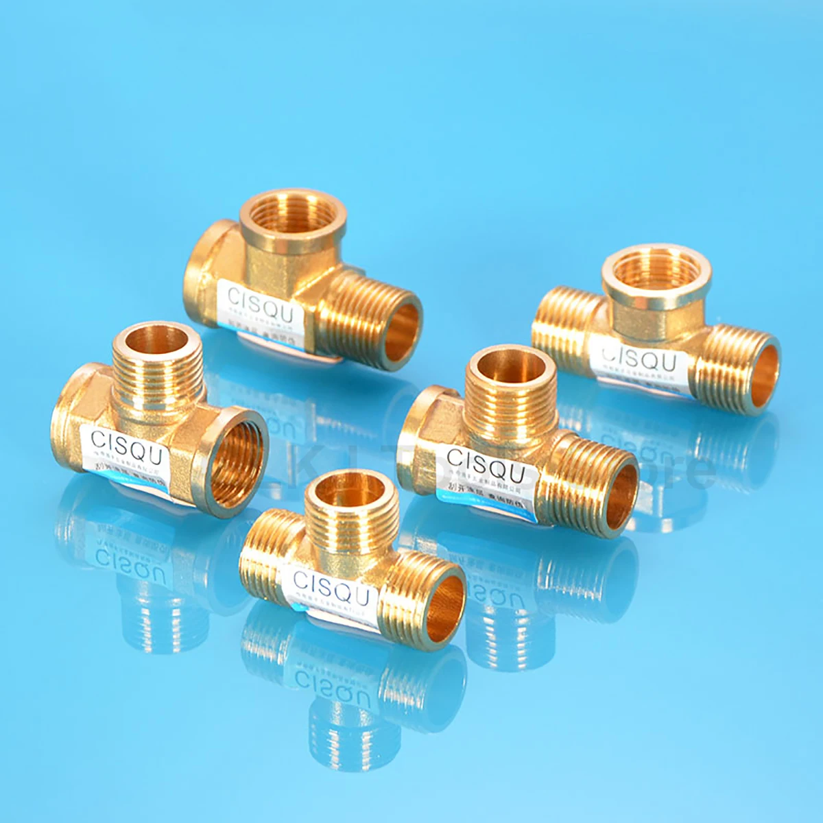 Adaptador de tubería de fontanería neumática de 3 vías, rosca hembra de latón macho/hembra de 1/2 pulgadas, Conector en T de agua combustible, Gas y cobre, BSP, 1 Uds.