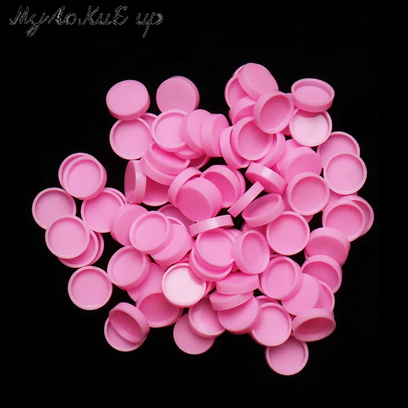 100 Teile/los Wimpern Kleber Halter Pfropfen Wimpern Schnell Individuelle Blüte Tasse Ring Augen Make-Up Verlängerung Klebstoff Ständer Werkzeuge – Detail 7