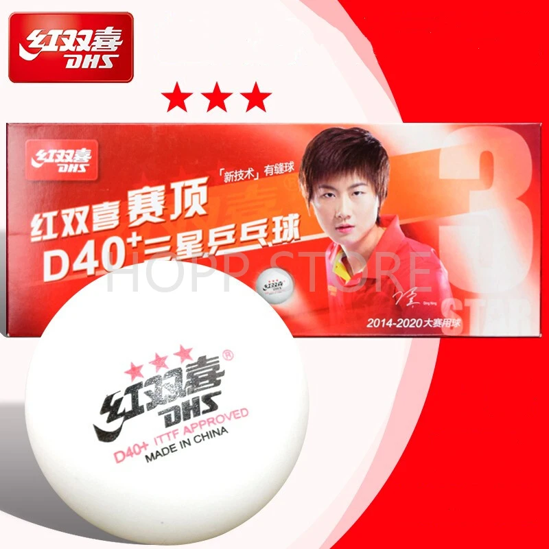 DHS 3 Star D40+ Table Tennis Ball 3-STAR New Material ABS Seamed Poly Plastic Original DHS Ball 3 Star Ping Pong Balls