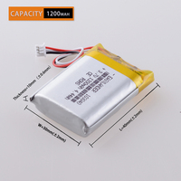 JST1.25 3P 3.7V 1200mAh Rechargeable Lithium Li-ion Polymer Battery for Bluedio T2 Plus headphones flashlight walkie-talkie