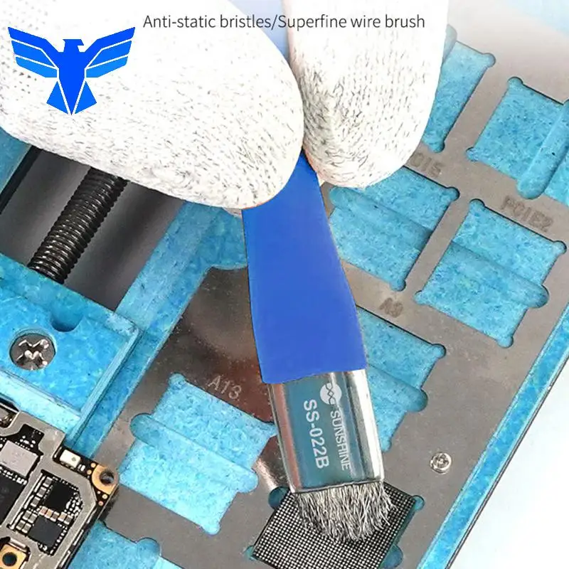 مكافحة ساكنة الصلبة الغرض فرشاة برأسين ل آيفون سامسونج Ic رقاقة الأم Cpu هارديسك تنظيف إزالة الغراء أدوات