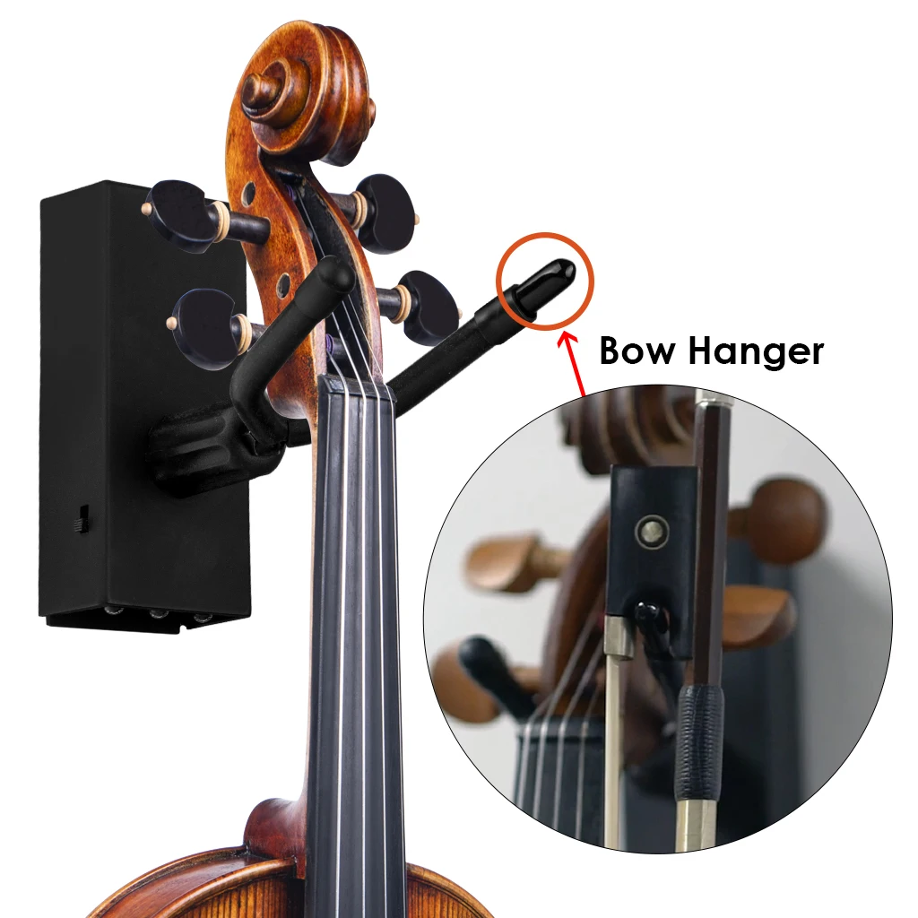 NAOMI LED Light Violin Hanger Wall Mount Bracket Holder 4/4 Carbon Fiber Violin Bow Hanger Durable And Space-saving For Violin