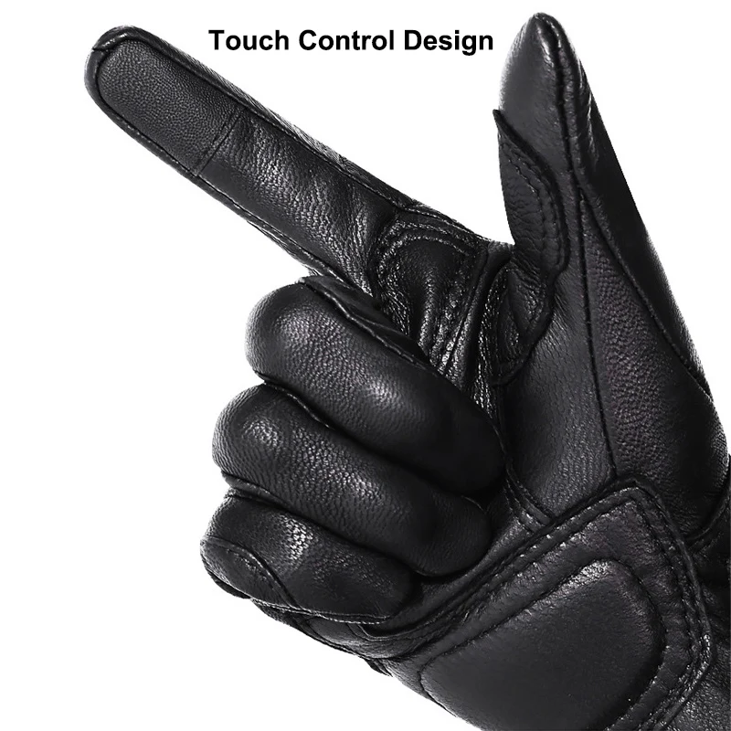 Motorcycle Gloves Leather Guanti Guantes de Moto Cuero Luvas Motociclismo Handschoenen Touch Screen Windproof Anti Slip