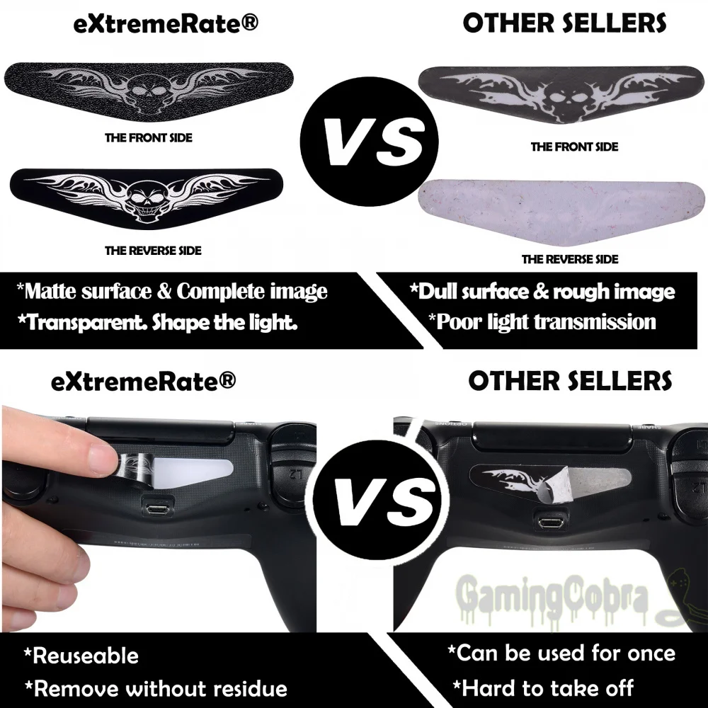 المتطرفة الجمجمة بوس 30 قطعة غطاء خفيف بار ملصق الجلد ل PS4 سليم برو المراقب المالي