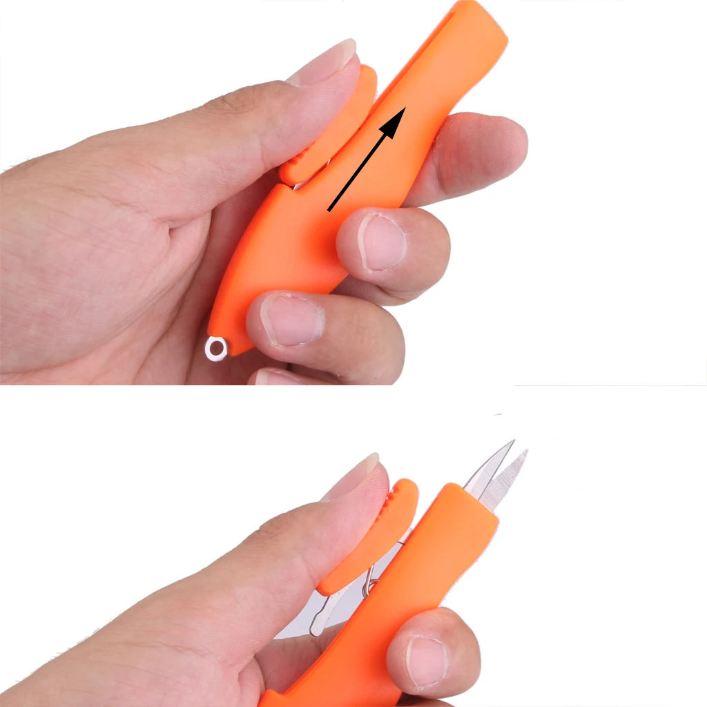 Retractable Pocket Steel Blade Fishing Scissors Snips Braid Line Cutter Fishing Tools