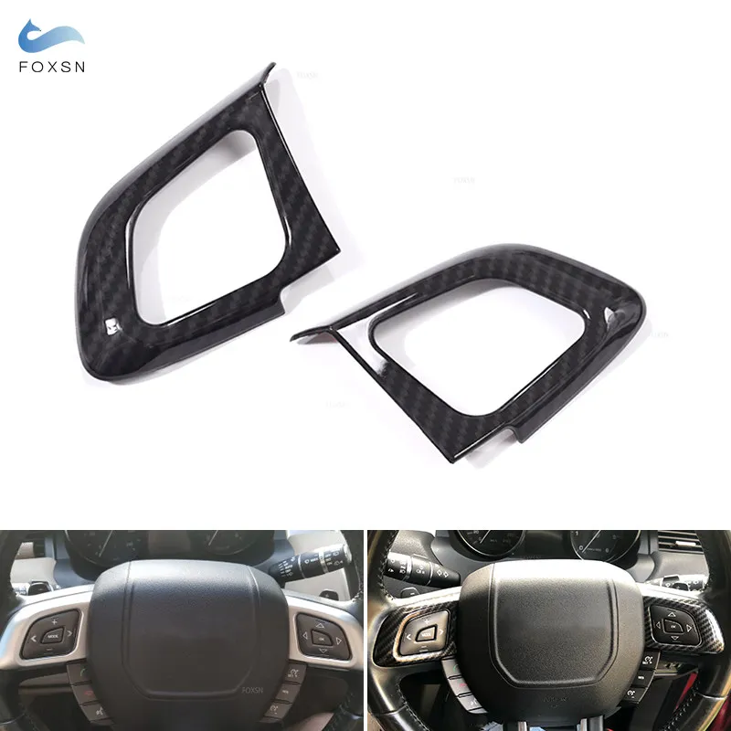

Для Land Rover Range Rover Evoque 2011 2012 2013 2014 2015 2016 2017, ABS карбоновая текстура, кнопка рулевого колеса, накладка на рамку