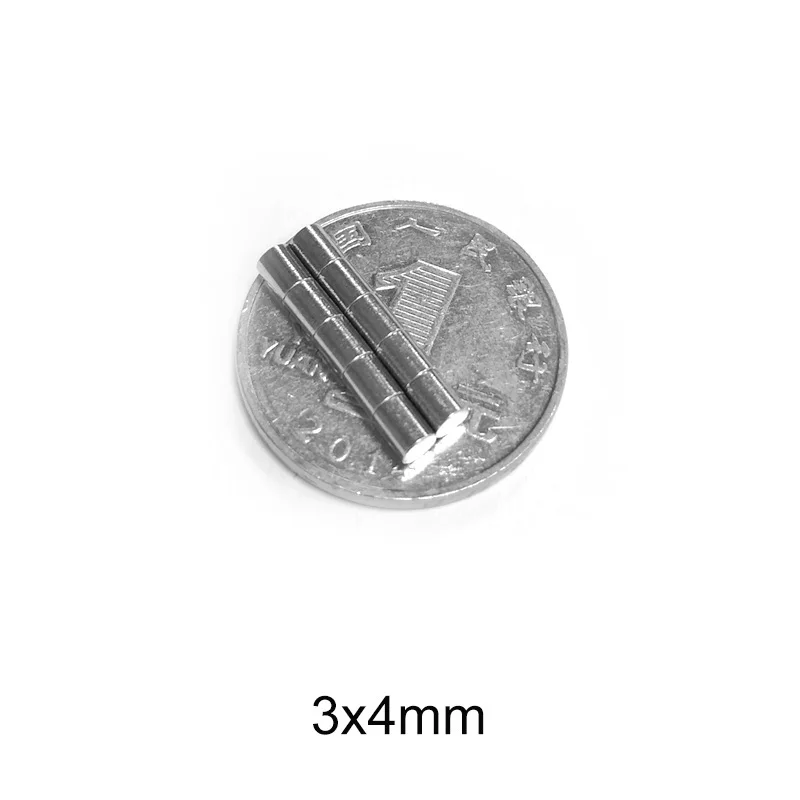 

50~2500pcs 3x4 mm mini magnet 3x4mm 3mmx4mm high-strength rare earth permanent magnet 3*4 Super strong neymium magnets 3x4 mm