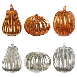 Portable Pumpkin Lanterns LED Lights Battery Operated Night Lights Glass Lamp Pumpkin Halloween Lounge Decor Gift