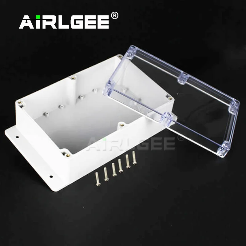 Transparent Cover Waterproof Sealed Plastic Box Electrical Enclosure Case With Fixed Ear IP65 Outdoor ABS  Junction Wire Box