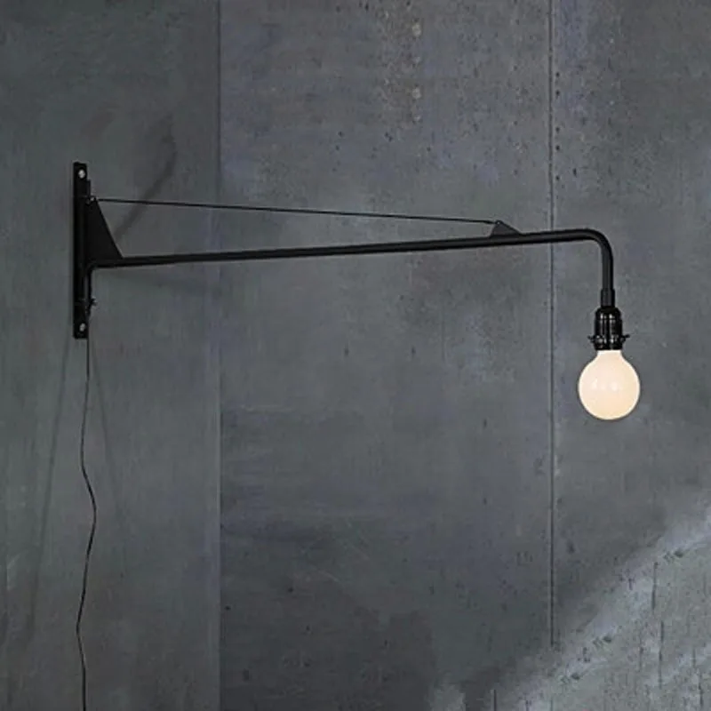 Loft Vintage American Country LED Wall Light Sconce Lamp Metal Bedside Long Arm Swing Lighting