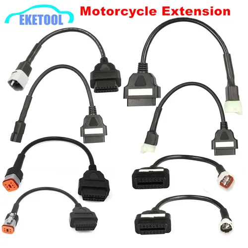 Cable de diagnóstico de motocicleta de extensión OBD2 para Harle 4 pines 6 pines para Honda 4 pines 6 pines para KYMCO 3 pines para Kawasaki 6P
