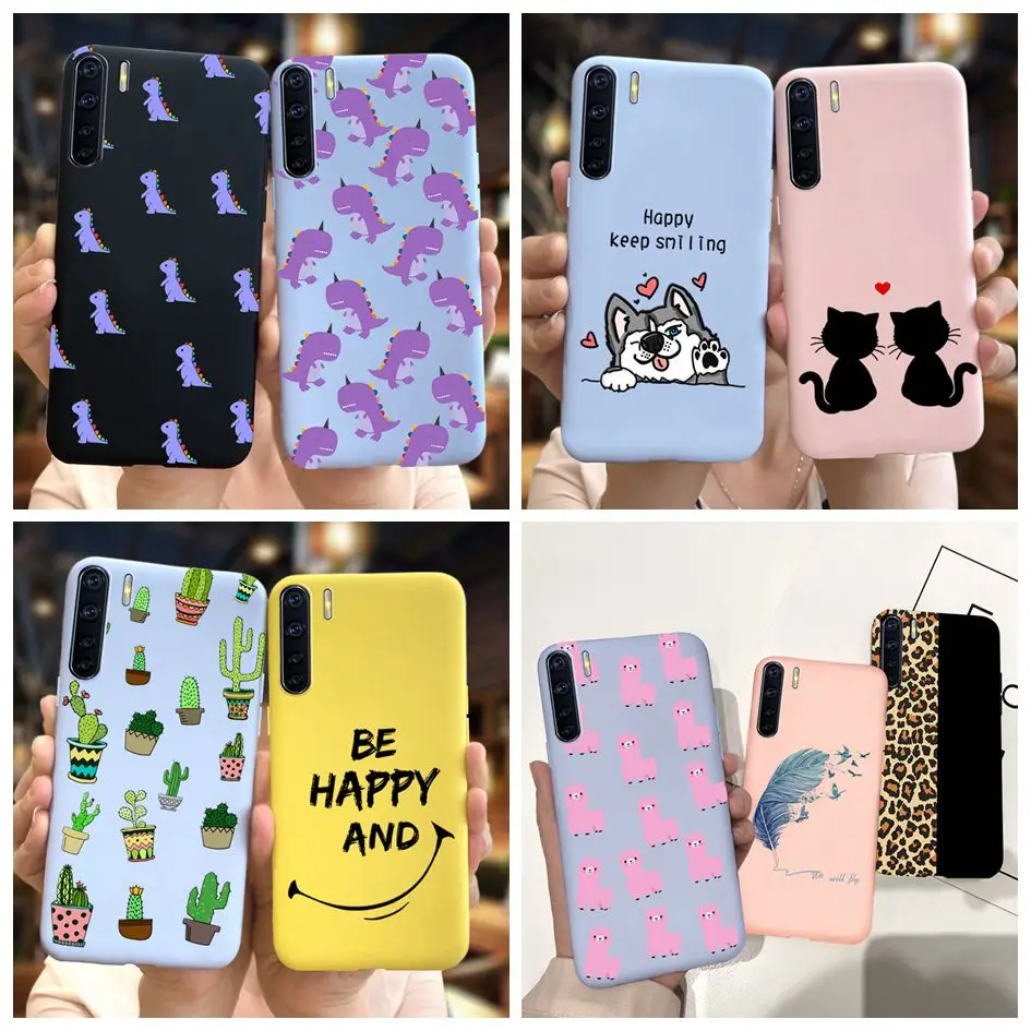 For OPPO A91 Case Dinosaur Cover Silicone Soft TPU Phone Cases For OPPO F15 Reno 3 OPPOA91 Case Bumper for OPPO A 91 6.4