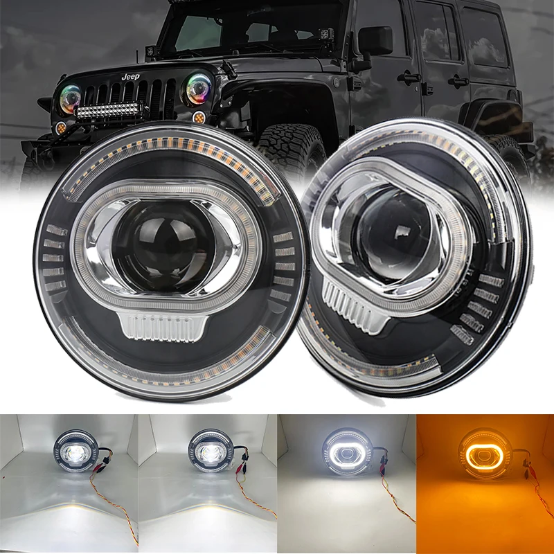 

Led Headlight 7 Inch Hi-Lo 50W 5000lms 3000lm for Moto Bike Jeep Wrangler 1997-2016 Lada Niva Offroad 4x4