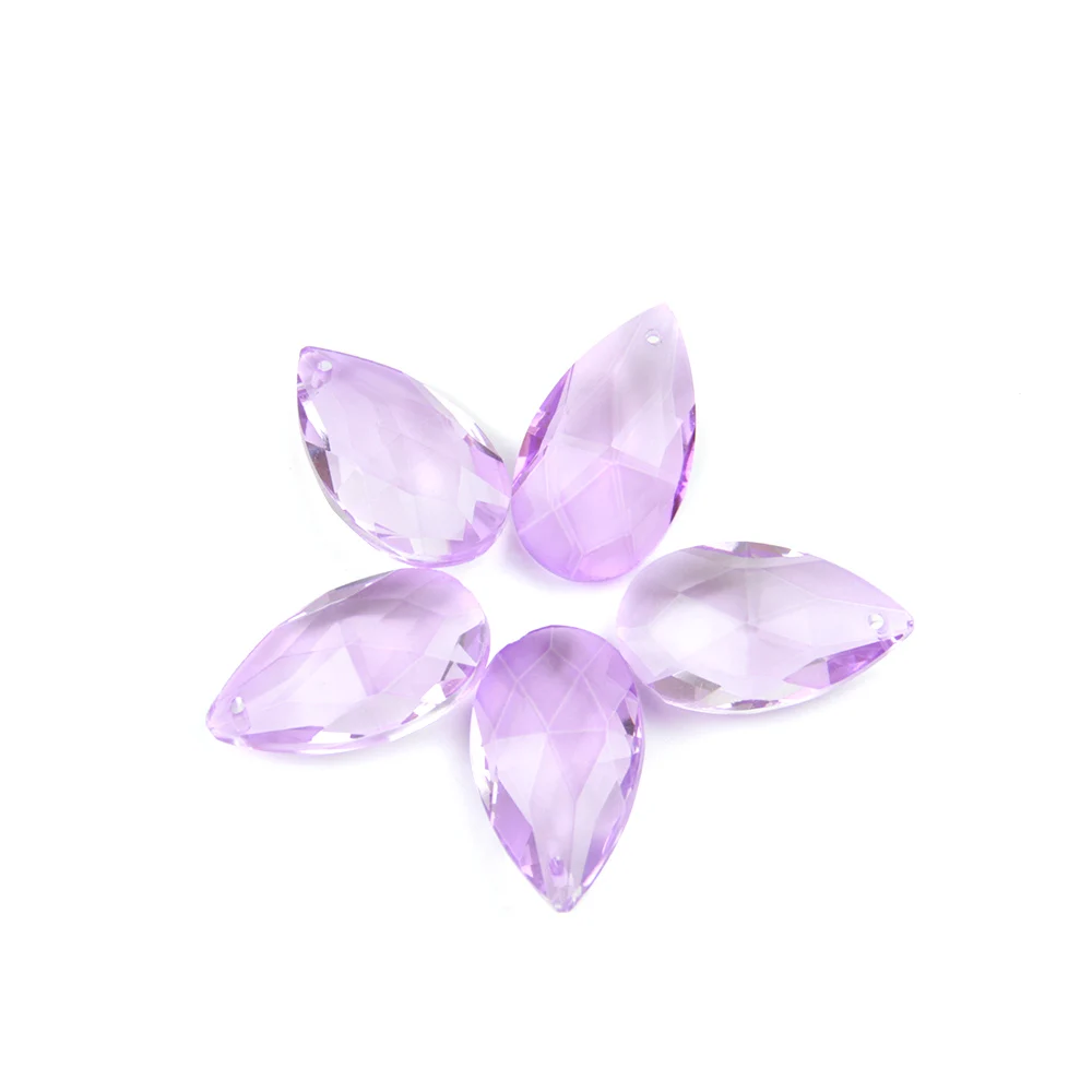 Lustre en forme de larme rose lilas, pièces de prisme, perles d'éclairage, guirlande de décoration pour mariage, 22mm 38mm 50mm