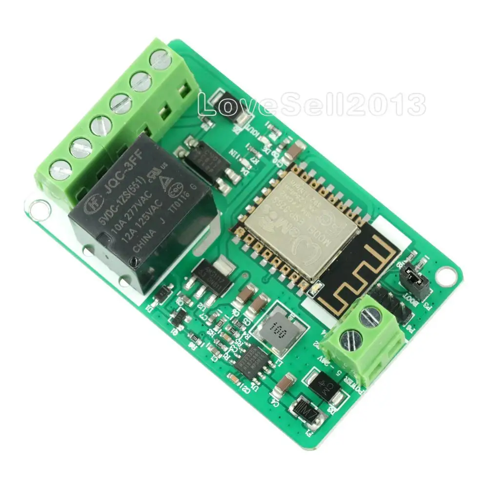 DC 7V-30V ESP8266 ESP-12F Wireless Wifi Relay Module 220V 10A Relay Module ESP12F 802.11b/g/n 2.4GHz 12V 24V