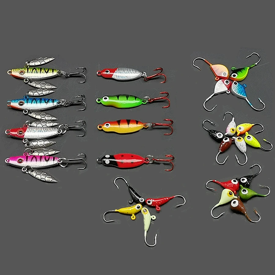 Winter/Ice Fishing Hook/Tackle/Lure Hard Minnow Spoon Vertical/Metal/Slow/Micro Jig Head Balancer Jigging Lures Spinner Bait