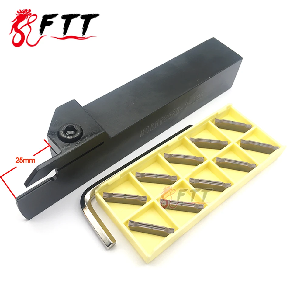 

10PCS MGMN300 H YC1125 High quality Carbide Inserts 1PC MGEHR2525-3 L25 Grooving Tool Holder Parting Plate CNC Lathe Tool Set