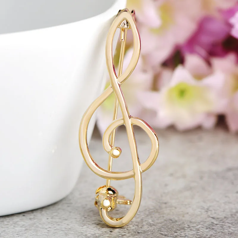 BUCOMEOI Fashion Music Note Corsage Clips Brooch Pins Brooches For Girls Dress Suit Pin Korean Style Clothes Accessories
