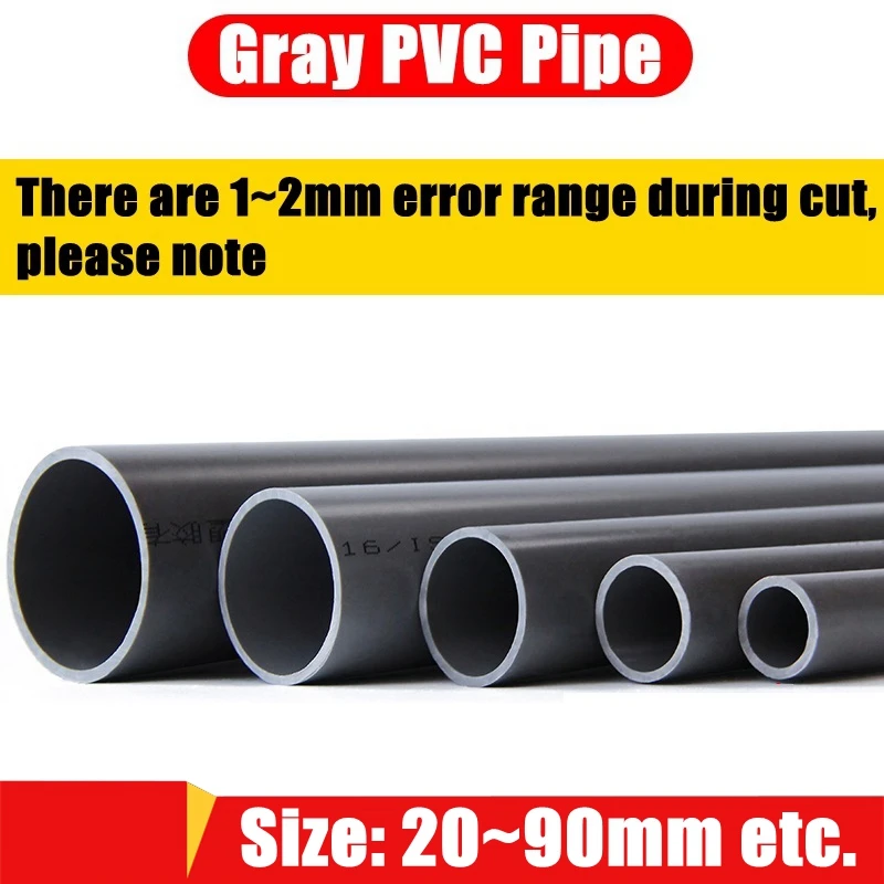 1pc O.D 20~32mm Gray UPVC Pipe Aquarium Fish Tank Tube Hydroponic Planting Frame Experimental Pipe Garden Fittings 50CM Long