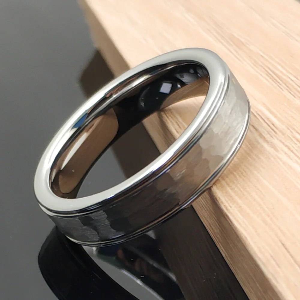 Hammer Special Rings for Men Women Tungsten Carbide Wedding Engagement Wedding Band 8mm for Boy 6mm for Girl classic