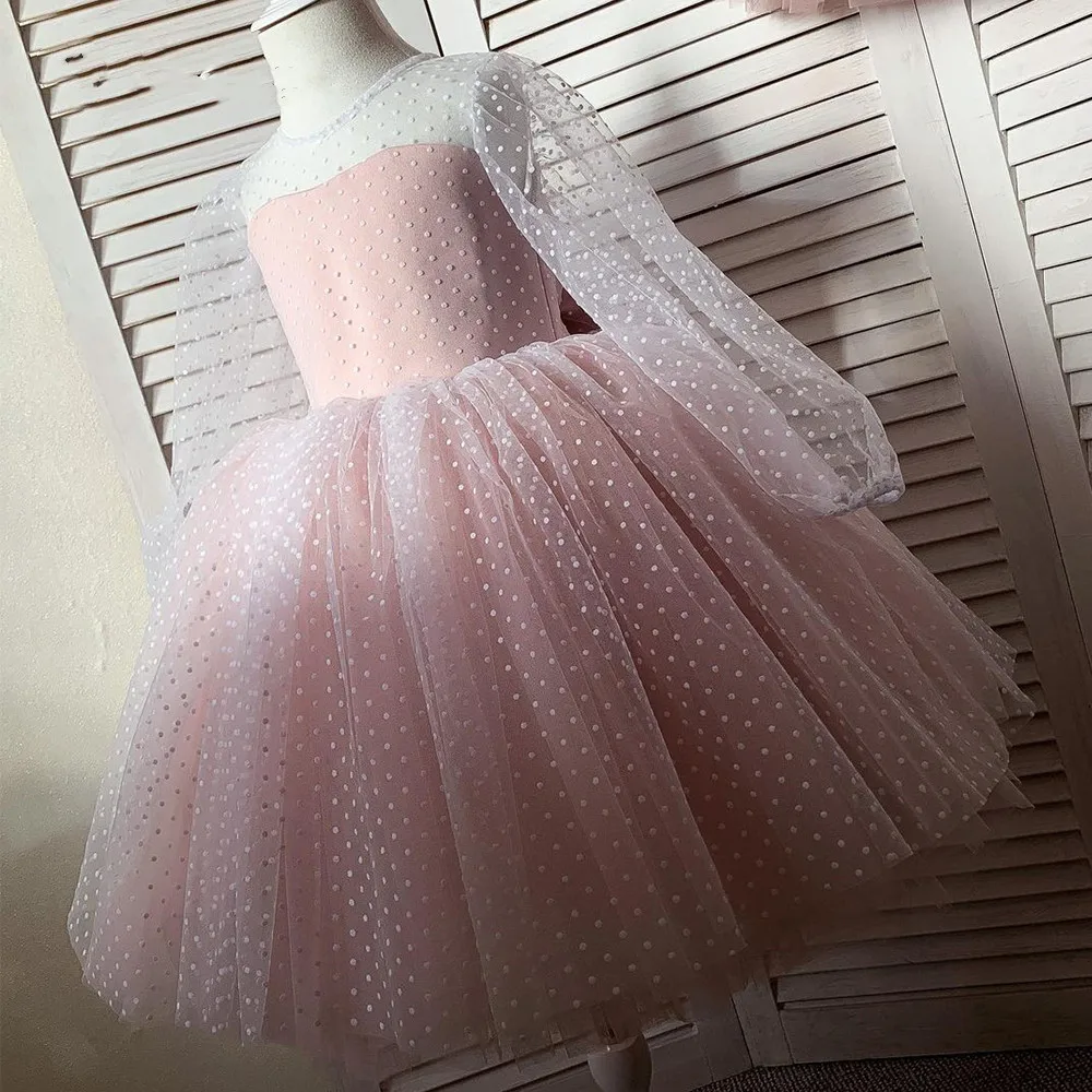 Vestido rendado com costura, vestido infantil feminino com renda vestidos elegantes para festa de aniversário de meninas e graduação