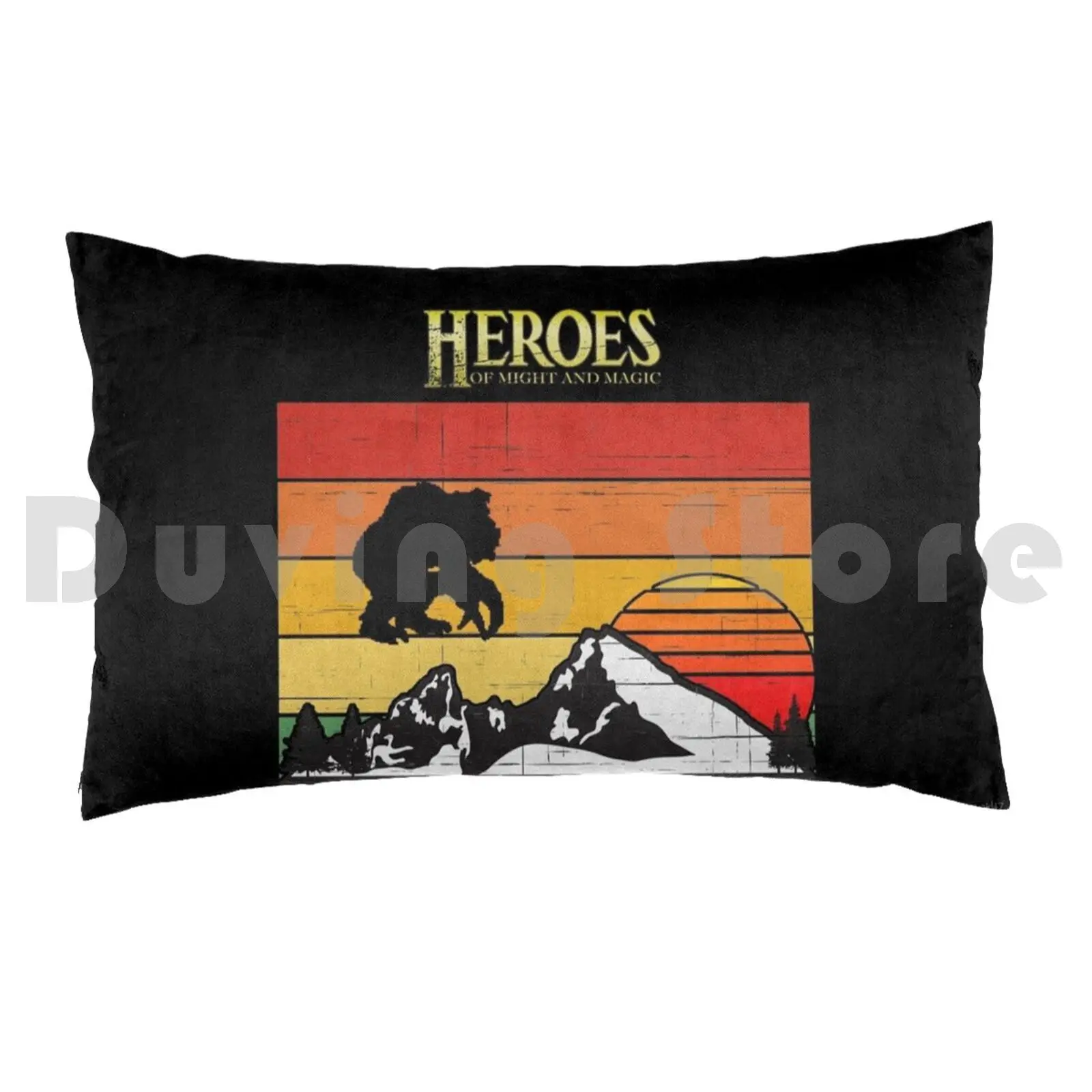 Heroes Of Might And Magic 3 Retro Logo Pillow Case Printed 35x50 Heroes Of Might And Magic Vintage Strategy