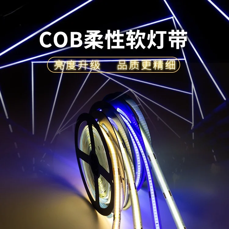 50m/lot Cob Soft Flexible Strip Light 352leds/m DC12V 24V PC Tape Diode White Warm White Living Room Cabinet Bedroom Decoration