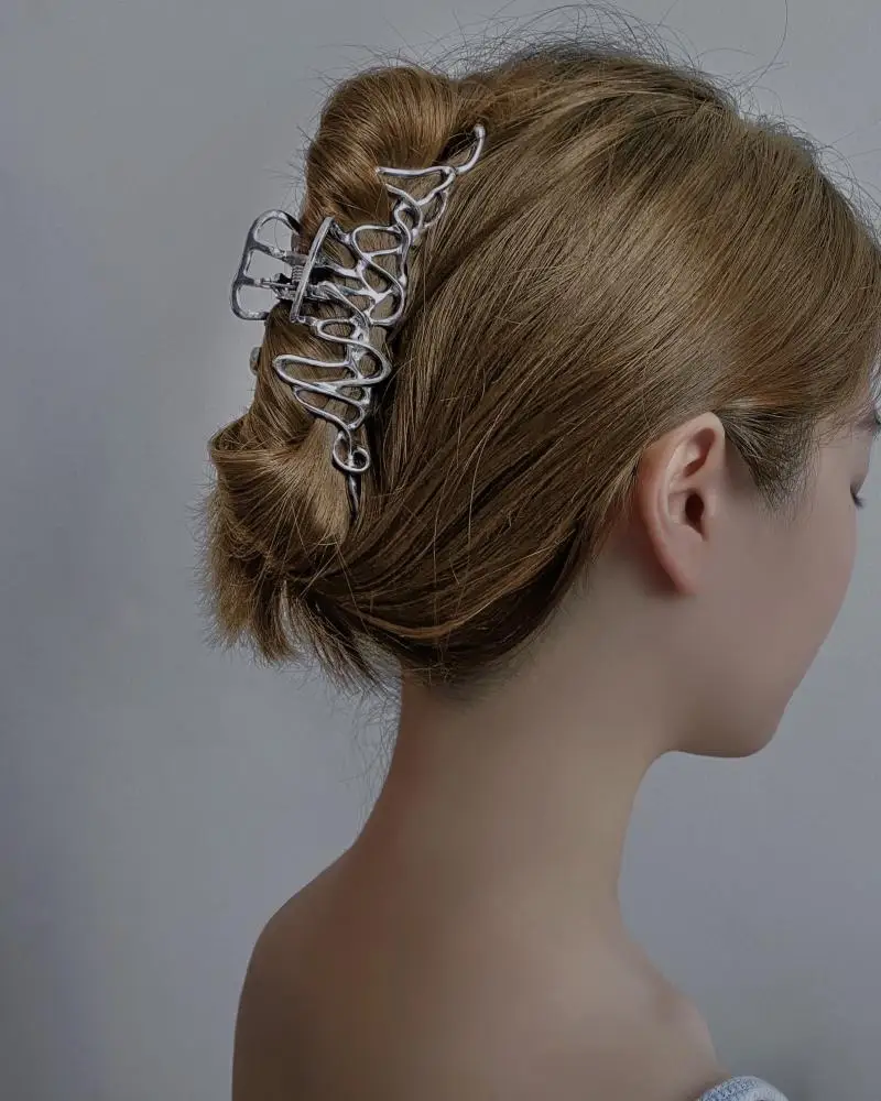 Ruoshui Frau Neuheit Unregelmäßigen Haarnadeln Punk Stil Metall Silber Haar Krallen Barrettes Frauen Haar Zubehör Haar Clips Hairgrip – Detail 8